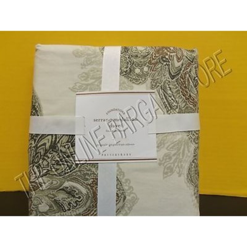 Pottery Barn Serrano Medallion Duvet Cover Full Queen FQ Ivory Floral Romantic